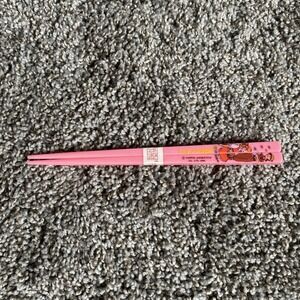 Vintage Kids Pink Chopsticks NIPPON ANIMATION‎ Co Ltd 1989 Boy & Girl Painted On